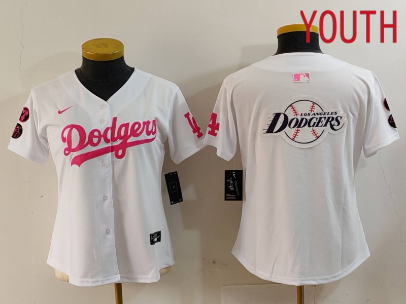 Youth Los Angeles Dodgers Blank White joint name 2024 Nike MLB Jersey style 11